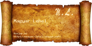 Magyar Lehel névjegykártya